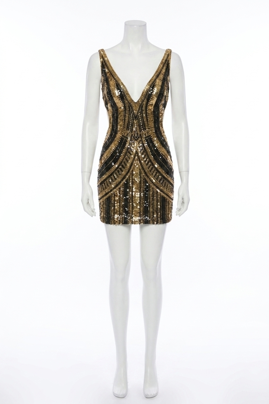 NEW JOVANI reese homecoming dress in gold black